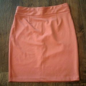 Peach pencil skirt
